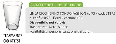 FING BICCHIERINO TONDO FASHION 75CC 25PZX24CFXCT