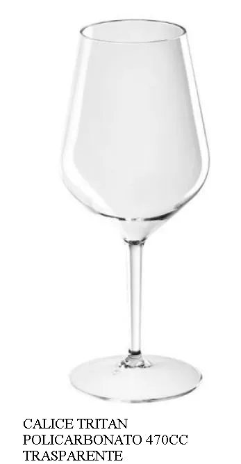 BICCHIERE CALICE VINO TRITAN 470CC TRASPARENTE 200PZXCT