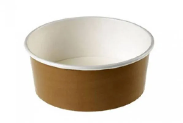 CIOTOLA INSALATIERA 750ML CM14.5X14.5 H5.5 KRAFT AVANA/BIANCO 50PZX6CF