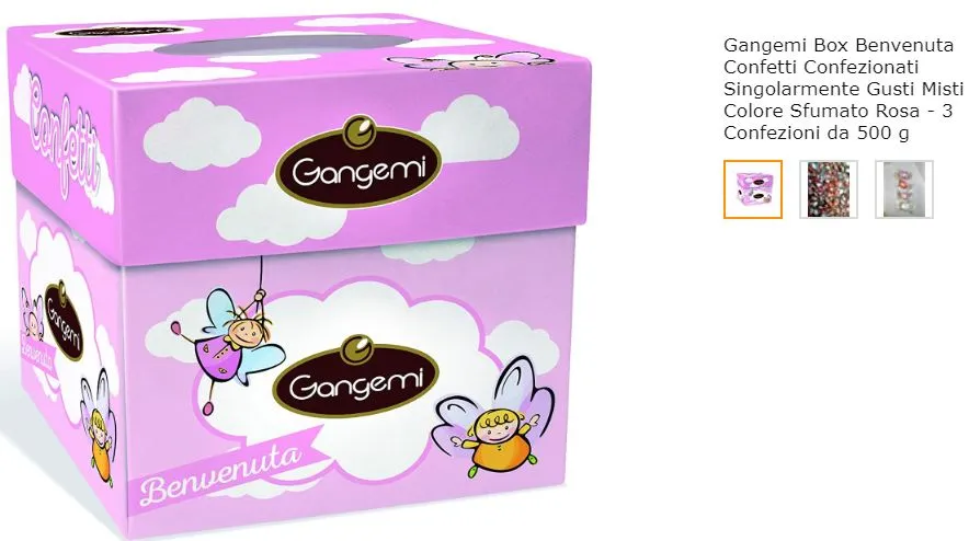 CONFETTO IMBUSTATO BENVENUTA GANGEMI ROSA CIOCCOMANDORLA 500GR