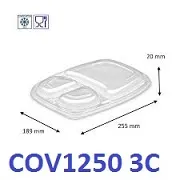 COPERCHIO PER CONTENITORE COOKIPACK 1250CC 3 COMPARTI USO FREDDO 20PZX16CF