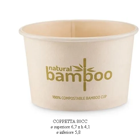 COPPETTA GELATO IN CARTA COMPOSTABILE 80CC BAMBOO 50PZX20CF