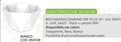 FING BICCHIERINO DIAMOND 60CC BIANCO 25PZX24CFXCT