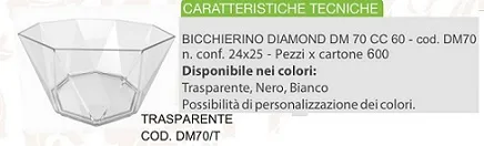 FING BICCHIERINO DIAMOND 60CC TRASPARENTE 25PZX24CFXCT