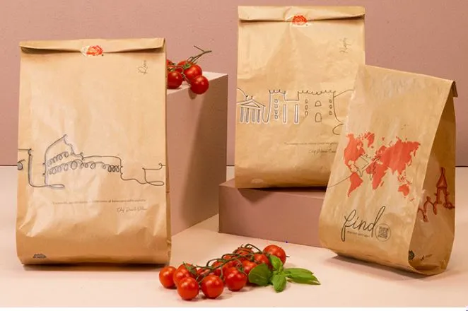 SACCHETTO SNACK ANTIGRASSO OLEANA APERTURA LATERALE WANDERLUST AVANA 16X20 1500P