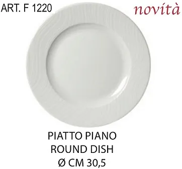 PIATTO PIANO WAVES D30.5 PORCELLANA BIANCO 6PZXCF