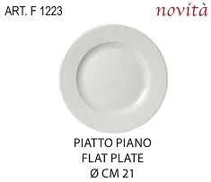 PIATTO PIANO WAVES D21 PORCELLANA BIANCO 6PZXCF