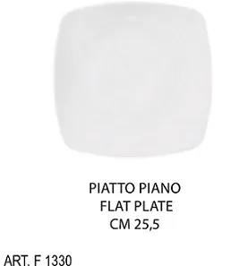 PIATTO PIANO QUADRO 25.5X25.5 PORCELLANA BIANCO 6PZXCF