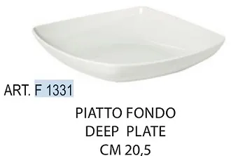 PIATTO FONDO QUADRO CM20X20 PORCELLANA BIANCO 6PZXCF