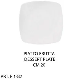 PIATTO FRUTTA QUADRO CM20X20 PORCELLANA BIANCO 6PZXCF