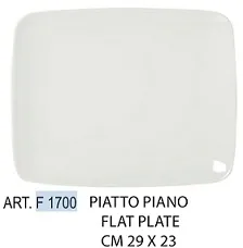 PIATTO PIANO RETTANGOLARE CM29X23 PORCELLANA BIANCO 6PZXCF