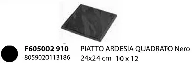 PIATTO ARDESIA 24X24 NERO PS 10PZX12CFXCT