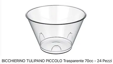 FING COPPETTA TULIPANO 70CC TRASPARENTE 25PZX20CFXCT