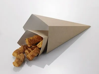 CONO PER FRITTI KRAFT/PE 7X7X17.5H 50PZX10CF