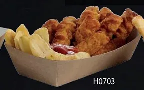 VASCHETTA CARTONCINO PER FRITTI AVANA 18X12X4 100PZX10CF