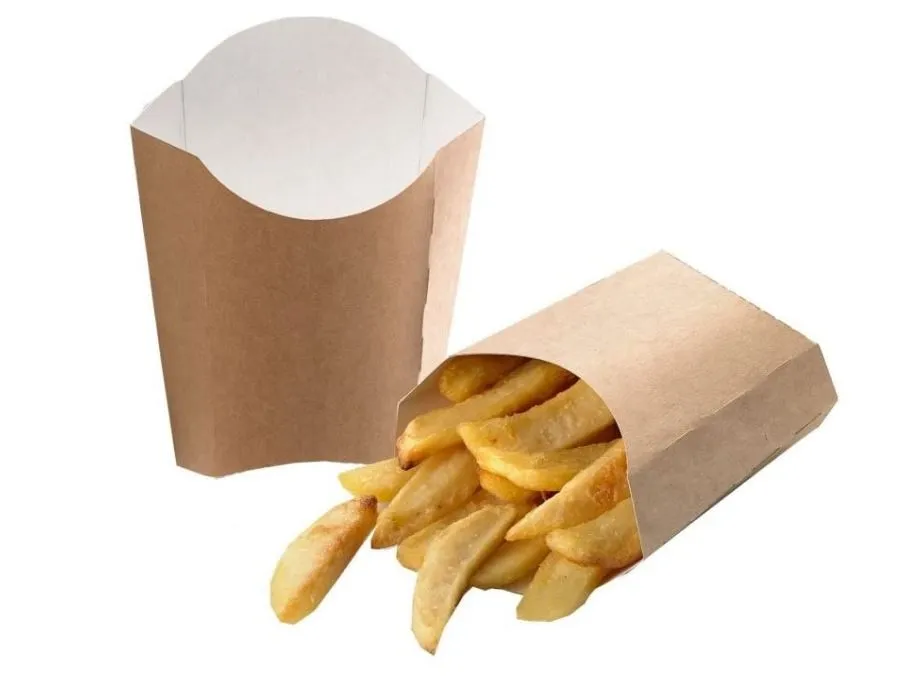 TASCA CARTONCINO FRITTI PAGLIA AVANA 13X13X5.5H 100PZX10CF
