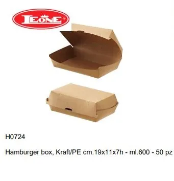 BOX HAMBURGER KRAFT AVANA 19X11X7H 600ML 50PZX4CF