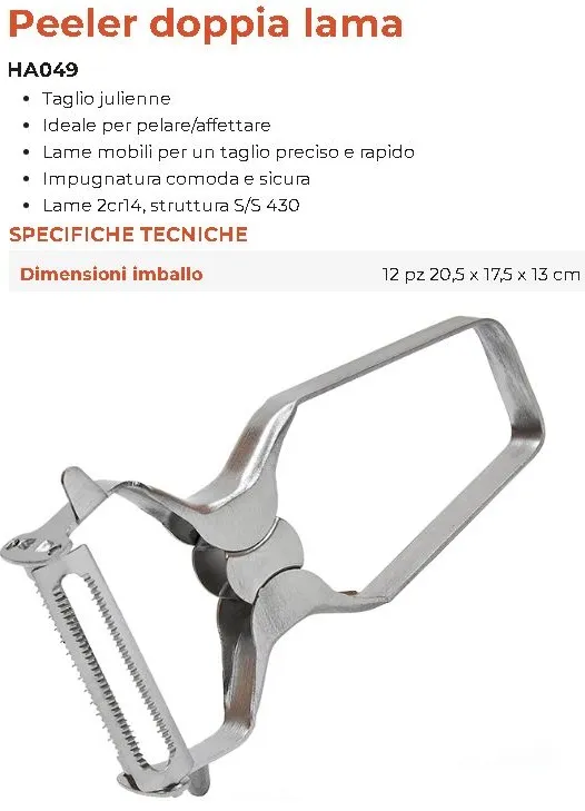 PELAPATATE DOPPIA LAMA CM11.5X6 ACCIAIO 12PZXCT