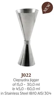 MISURINO JIGGER CLEPSYDRA 10/20/40ML