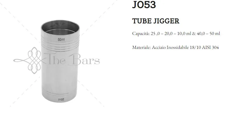 MISURINO JIGGER TUBE ACCIAIO 10/20/25/40/50ML