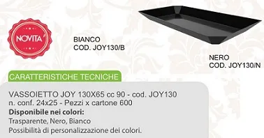 FING VASSOIO JOY 130X65 NERO 25PZX24CFXCT