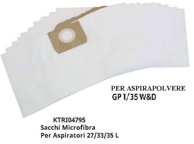 SACCHETTO FILTRO IN MICROFIBRA 338-SC-TEX PER ASPIRAPOLVERE GP1/35 10PZXCF