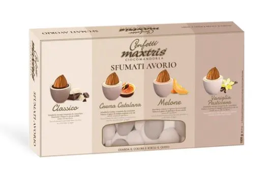 CONFETTO MAXTRIS SFUMATI AVORIO MANDORLA 4 GUSTI 1KG