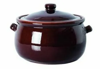 CASSERUOLA COCCIO BOMBATA C/COPERCHIO 3LT D.21X13H PORCELLANA