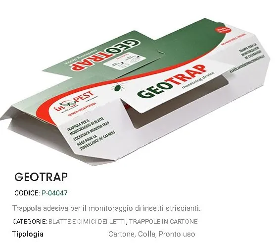 TRAPPOLA COLLANTE ADESIVA IN CARTONCINO GEOTRAP PER INSETTI STRISCIANTI  20PZXCF
