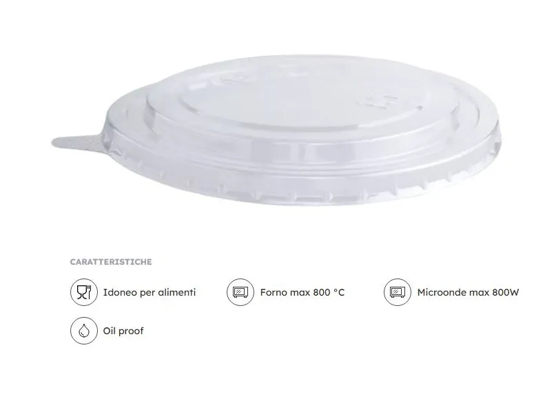 COPERCHIO CIOTOLA INSALATIERA 750ML KRAFT TONDA RPET TRASPARENTE 50PZX6CF