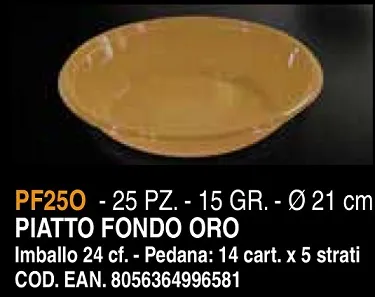 PIATTO FONDO PET STYLE ORO 25PZX24CFXCT