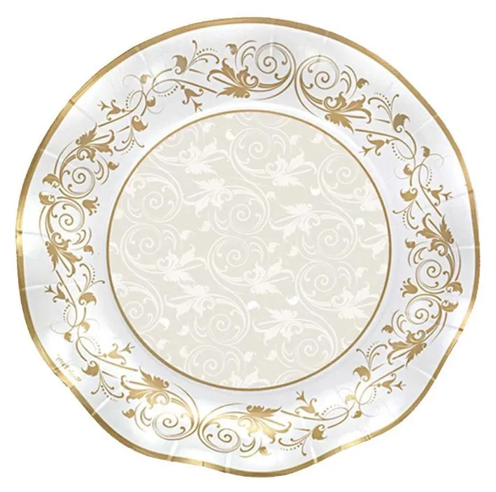PIATTO DESSERT PRESTIGE ORO D.21 IN CARTA 10PZXCF