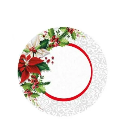 PIATTO DESSERT CARTONCINO D.21 SPLENDIDO NATALE 10PZXCF