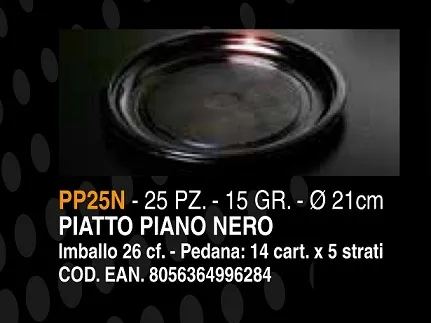 PIATTO PIANO PET STYLE NERO 25PZX26CFXCT