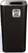 PATTUMIERA GETTACARTE PURE DIFFERENZIATA NERO 100LT C/COVER SATINATA 38X38X80H