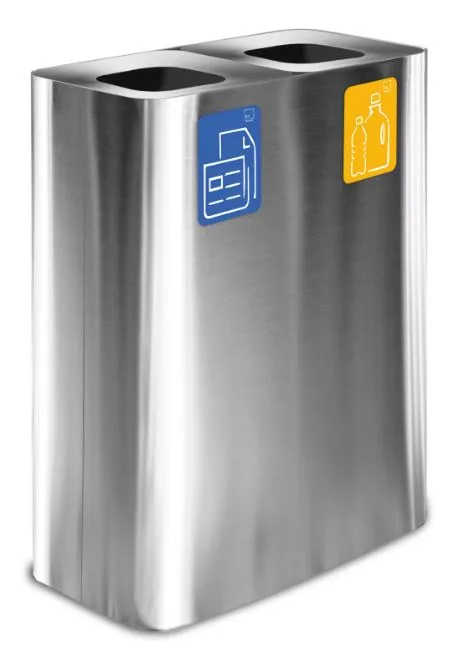 PATTUMIERA GETTACARTE PURE DIFFERENZIATA ACCIAIO 120LT C/COVER 60X30X80H