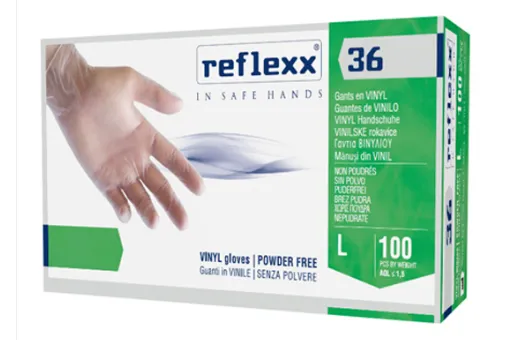 GUANTI VINILE L REFLEXX 36 SENZA POLVERE 4.5GR 100PZ