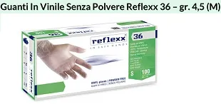 GUANTI VINILE S REFLEXX 36 SENZA POLVERE 4.5GR 100PZ