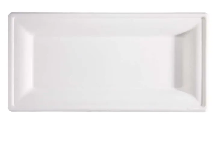 PIATTO VASSOIO RETTANGOLARE CM26X13 POLPA DI CELLULOSA 50PZX10CF