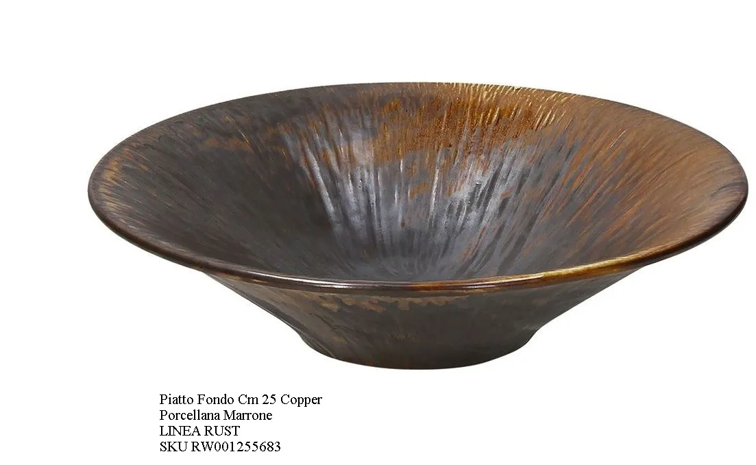 PIATTO FONDO BOWL RUST COPPER D25 PORCELLANA 3PZX4CFXCT
