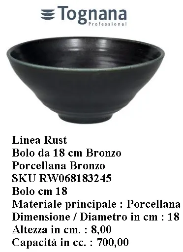 CIOTOLA BOLO TONDA RUST BRONZO CM18X8H PORCELLANA 6PZXCF