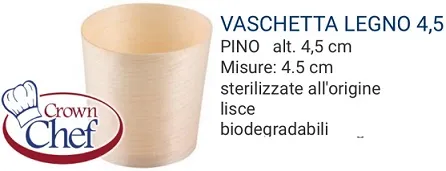 VASCHETTA LEGNO ALTA 4.5X4.3MM 50PZX40CF S0045.S