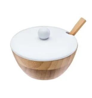 FORMAGGIERA C/COPERCHIO BIANCO E CUCCHIAINO CM11X5H BAMBOO