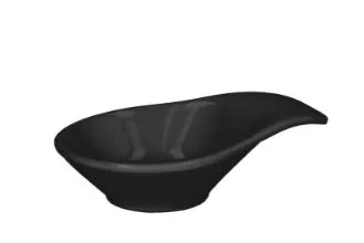 COPPETTA TONDA FINGER SHOW PLATE CM11.5X8 H2 MELAMINA NERA 12PZXCF