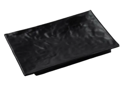 PIATTO RETTANGOLARE SHOW PLATE CM20X14 MELAMINA NERO 6PZXCT