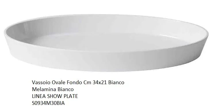 PIROFILA OVALE SHOW PLATE CM34X21 MELAMINA 6PZXCF BIANCA