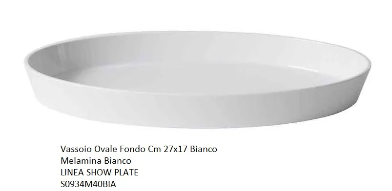 PIROFILA OVALE SHOW PLATE CM27X17 MELAMINA 6PZXCF BIANCA