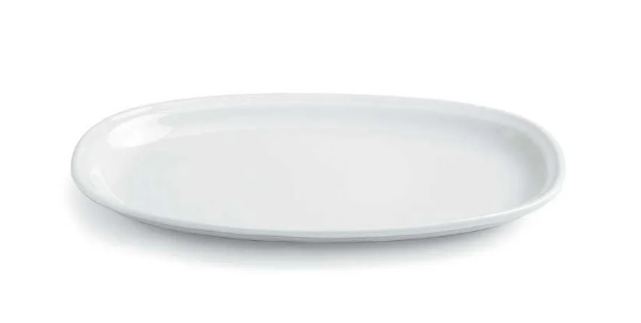 PIATTO PIANO OVALE SIENA CM34X22 PORCELLANA BIANCO 6PZXCF