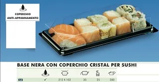VASSOIO SUSHI C/COPERCHIO 212X102X35 25PZX14CF