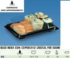 VASSOIO SUSHI C/COPERCHIO 136X102X35 50PZX8CF